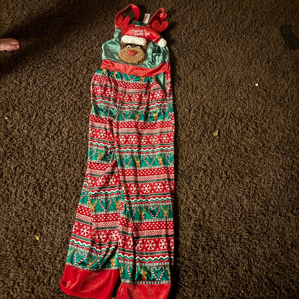 Festive Christmas Stocking with Reindeer Design